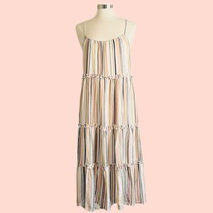NWT World Market Striped Tiered Maxi Dress Size S/M